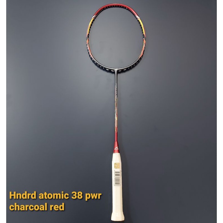 Raket badminton hndrd atomic 38 pwr charcoal red