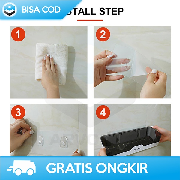 RAK TOILET ORGANIZER KAMAR MANDI RAK GANTUNG GOOD QUALITY PLASTIK ABS