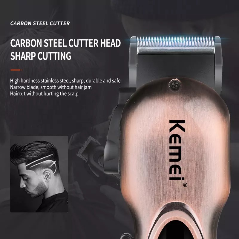 KEMEI 6372 ORIGINAL Alat Cukur Rambut CAS KM-6372 Hair Clipper KM6372 LCD Digital