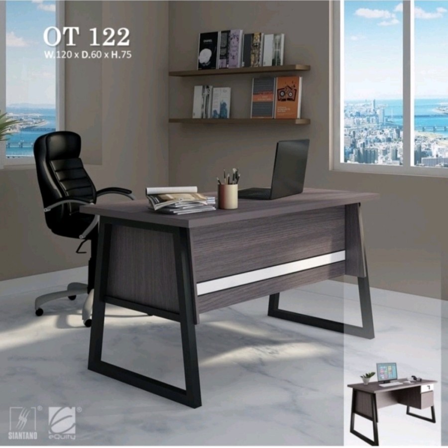 Meja Kantor /Tulis Modern Minimalis Kaki Besi Ot 122 Siantano