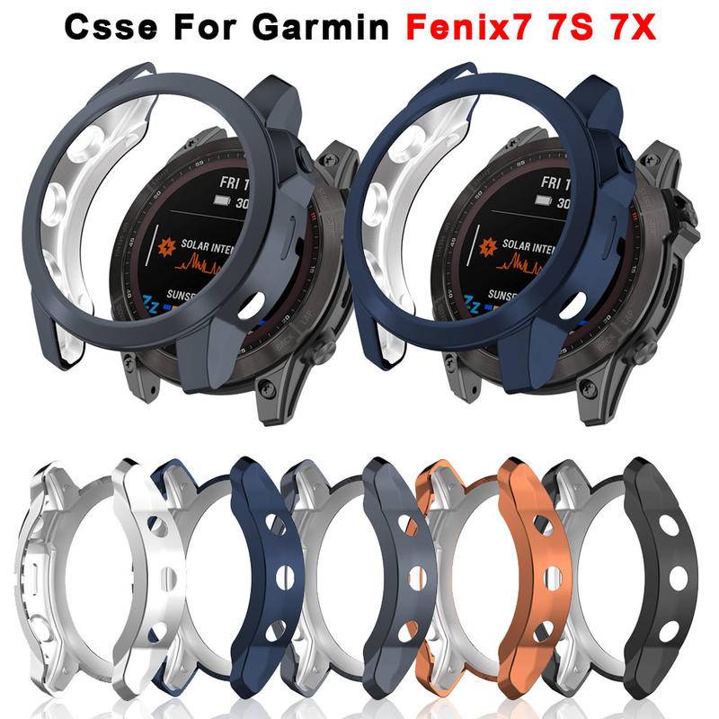 Soft Case Silikon TPU Dengan Frame Bumper Cover Proteksi Smartwatch Garmin Fenix 5 5X 7 7S 7X