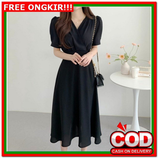 Baju Dress Pesta Wanita Kondangan Moscrepe Tile Dewasa Remaja Terbaru 2022 Kekinian Imlek Natal Kuen