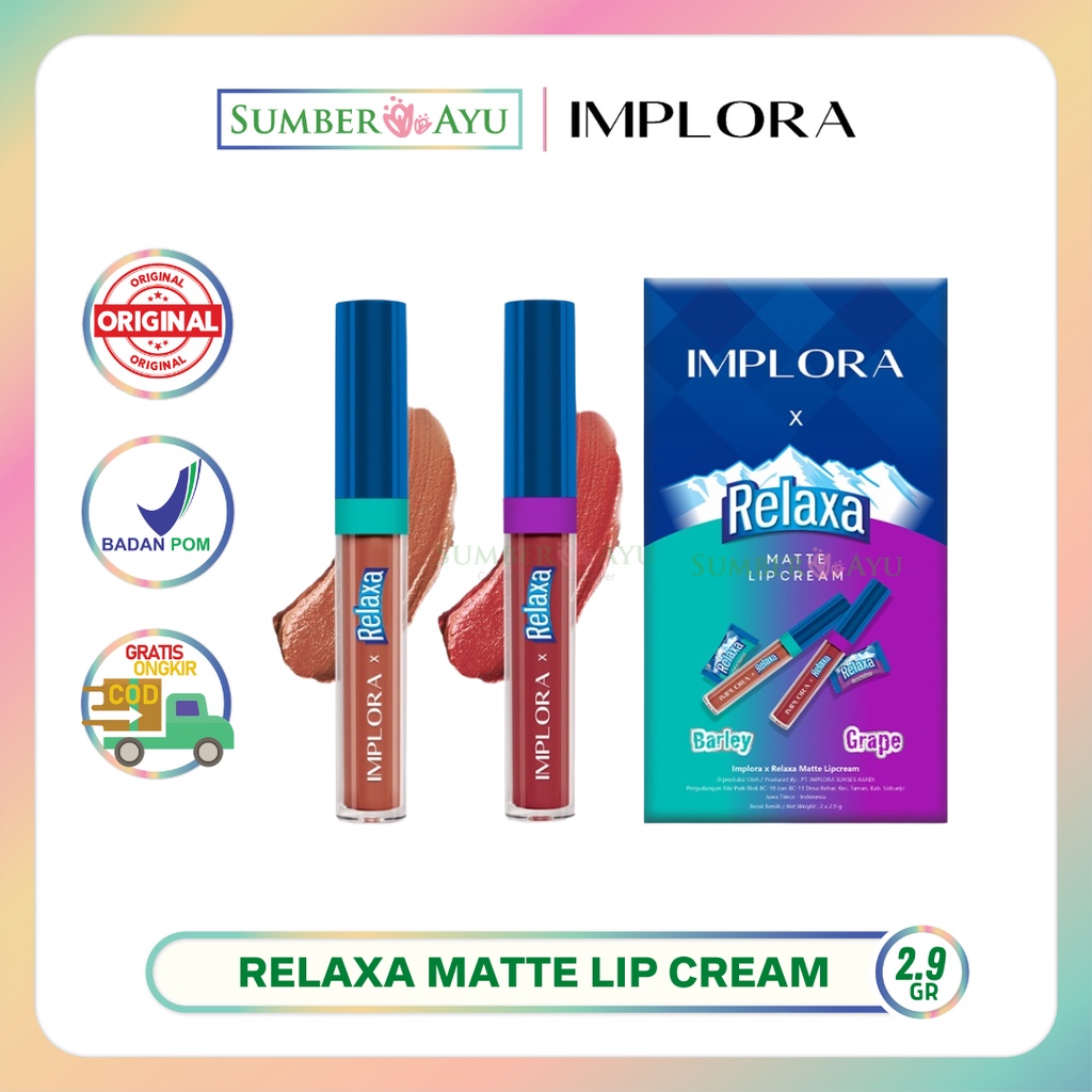 Implora X Relaxa Matte Lipcream Lip Cream Barley And Grape