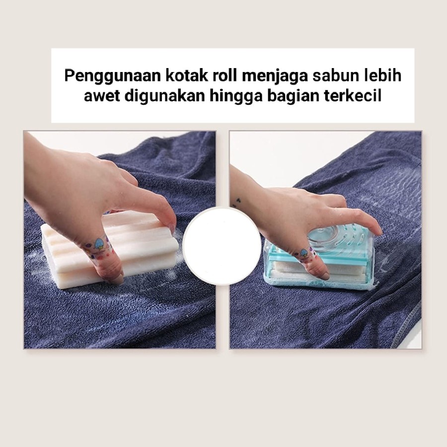 Wadah Roll Sabun Batang Pembersih Pakaian Kotak tempat sabun Roller Busa Sabun Cuci