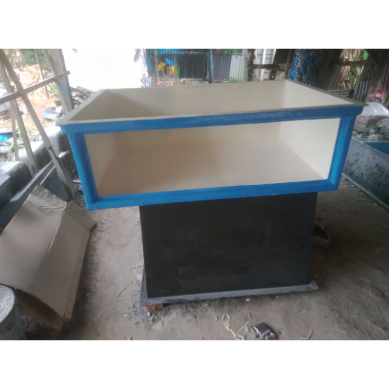 bak/aquarium fiber glas kombinasi kaca tanpa filter