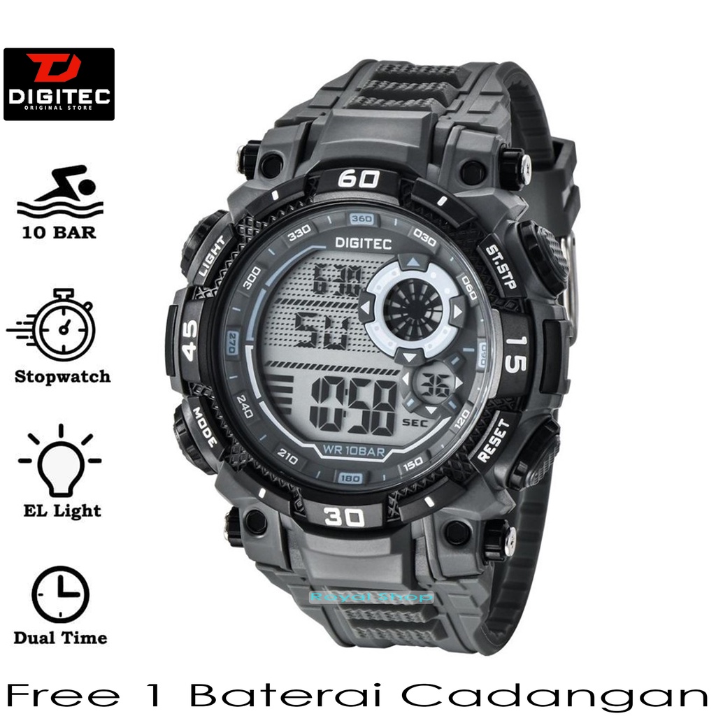 Jam Tangan Digital Pria Dewasa / Arloji Digitec DG5030 Anti Air / Watch Water Resistant 10Bar