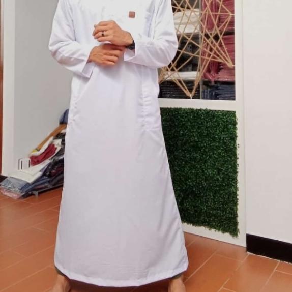 gamis jubah laki terbaru/gamis putih pria/gamis jumbo/jubah jumbo - Hitam, M