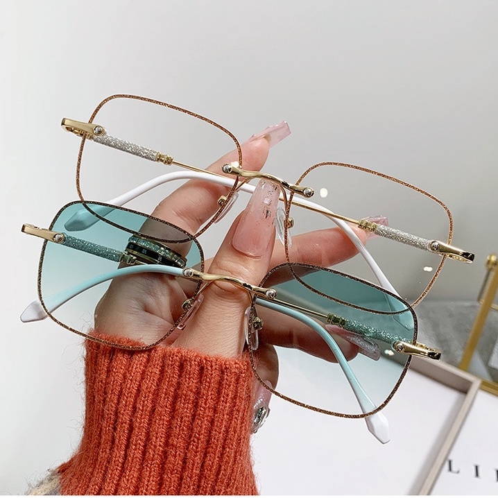 Kacamata Hitam Tanpa Bingkai Untuk Pria Dan Wanita