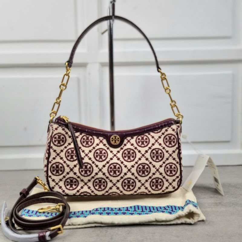 Tory Buch T Monogram Chenille studio claret