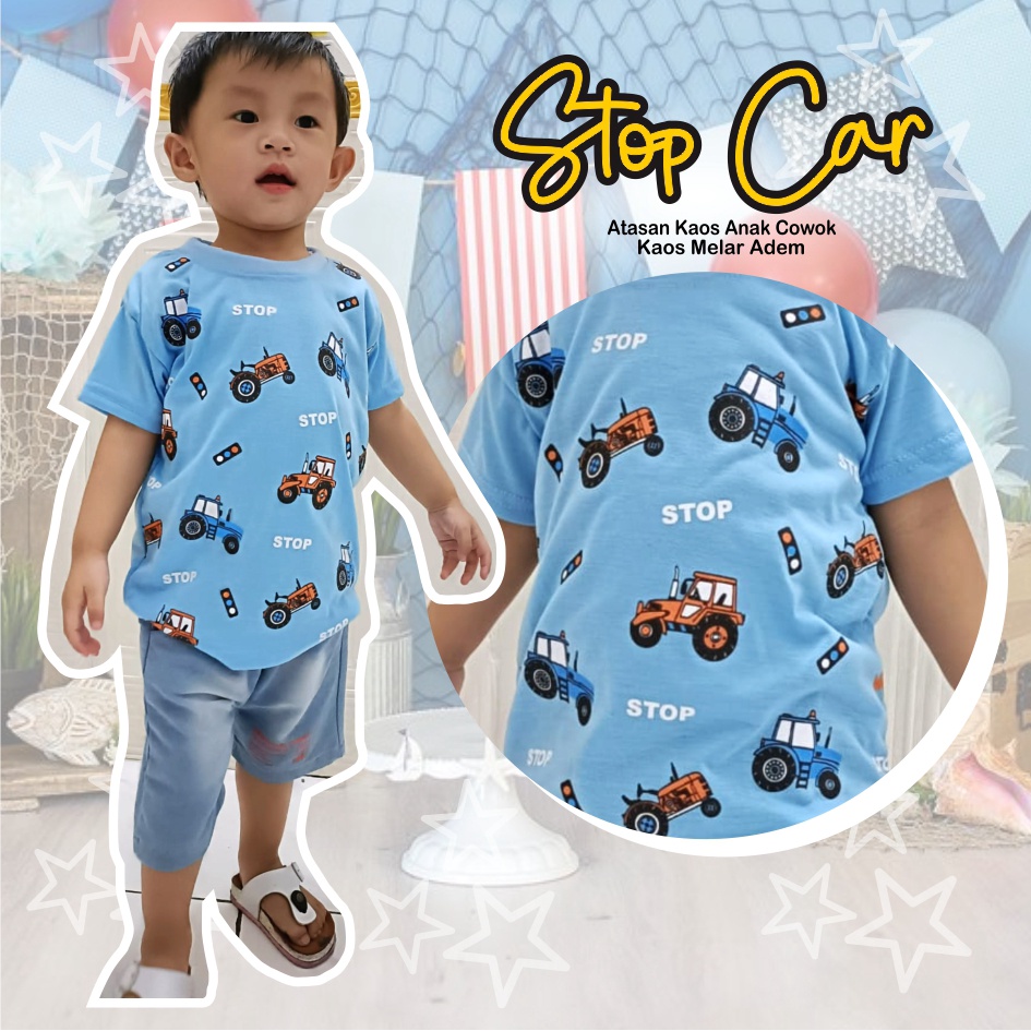 Atasan Kaos Anak Laki-Laki Stop Cars CKids