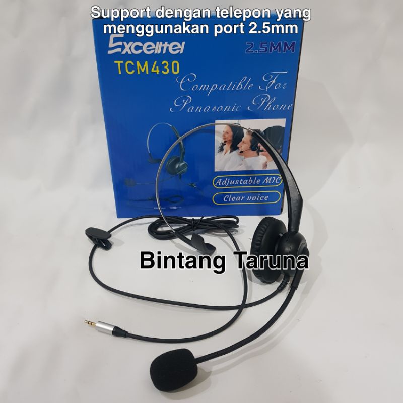 Telepon Kabel Panasonic KX-TS880MX + Headset Excelltel 2.5mm TCM430 Telepon Panasonic KX-TS880