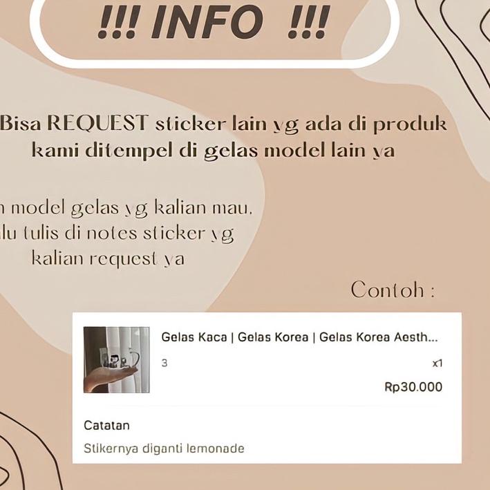 ⇽ Gelas Kaca | Gelas Korea | Gelas Korea Aesthetic | Gelas Aesthetic | Gelas Cereal | Cereal Mug ㅡ