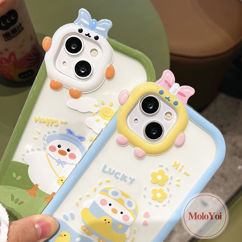 Soft Case Tpu Motif Kartun Bebek 3d Untuk iPhone 13 12 11 14 Pro Max 7 6s 6 8 14 Plus X XR XS Max SE 2020