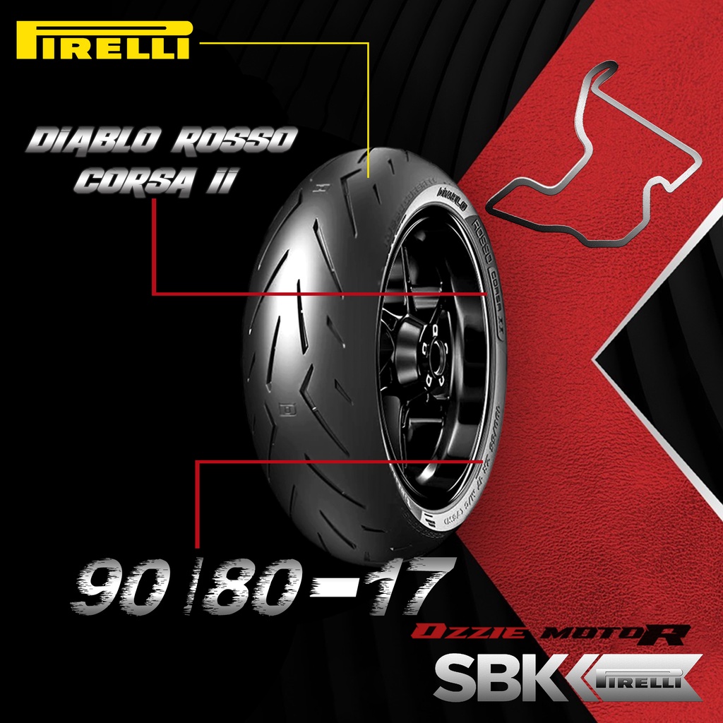 PIRELLI DIABLO ROSSO CORSA 2 / CORSA II SOFT COMPOUND BAN RACING TUBELESS UKURAN 90/80-14 | 90/80-17 | 100/80-17 | 110/70-17 ORIGINAL