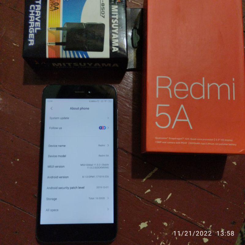 Xiaomi Redmi 5A 2/16 HP second bekas minus murah