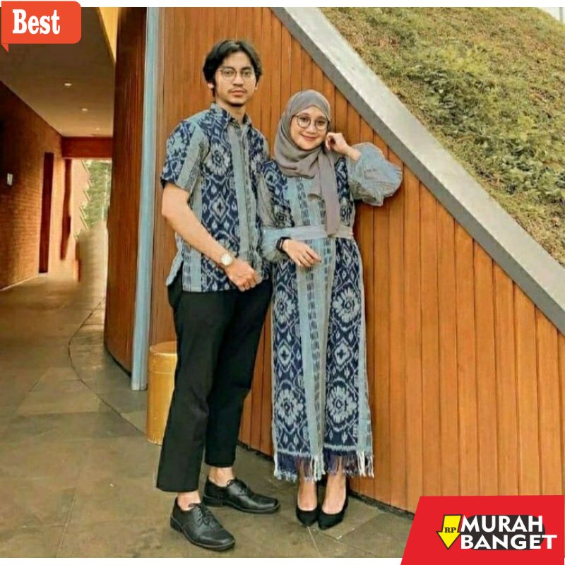 baju setelan wanita kekinian 2022 baju tenun couple - set couple tenun - couple tenun - couple etnik