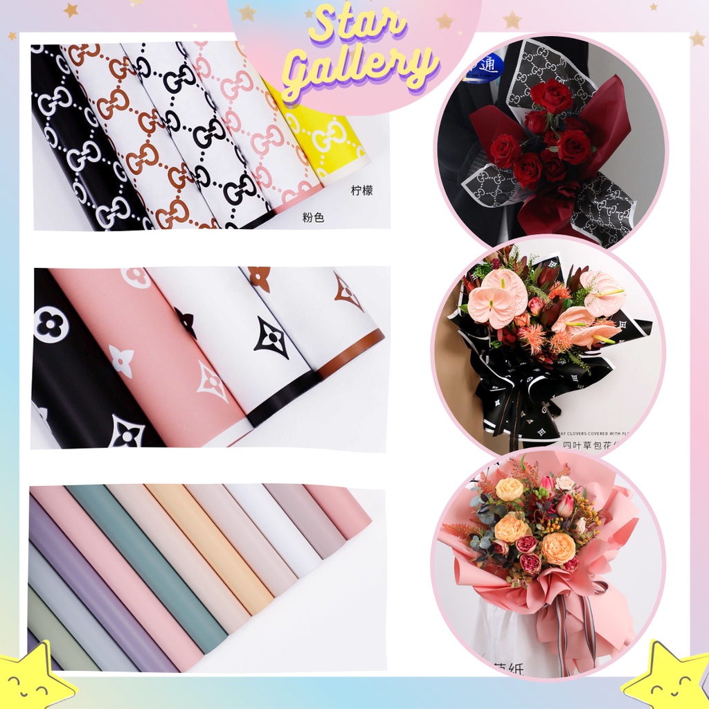 

Kertas Bunga Buket Motif Rich Gucci LV Flower Wrapping Paper Cellophane Kertas Buket Florist 6117 - 6120