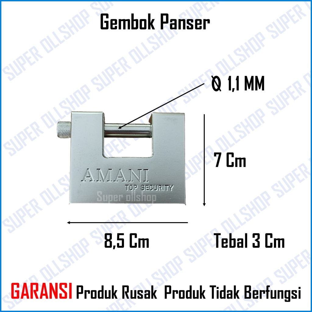 Gembok Anti Rust Anti Maling / Gembok Anti Cut / Gembok Pagar Gudang Pagar / Gembok Panser 84 MM Gembok Gudang Anti Maling