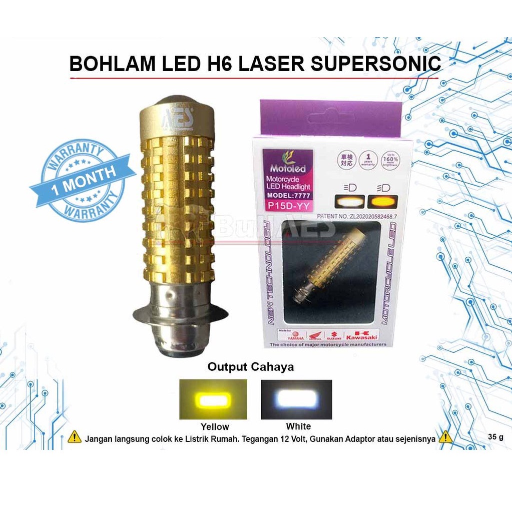 Lampu Led H6 Laser Supersonic Led I led Headlamp H6 Laser Hi Loo MOTOR BERKUALITAS UNIVERSAL