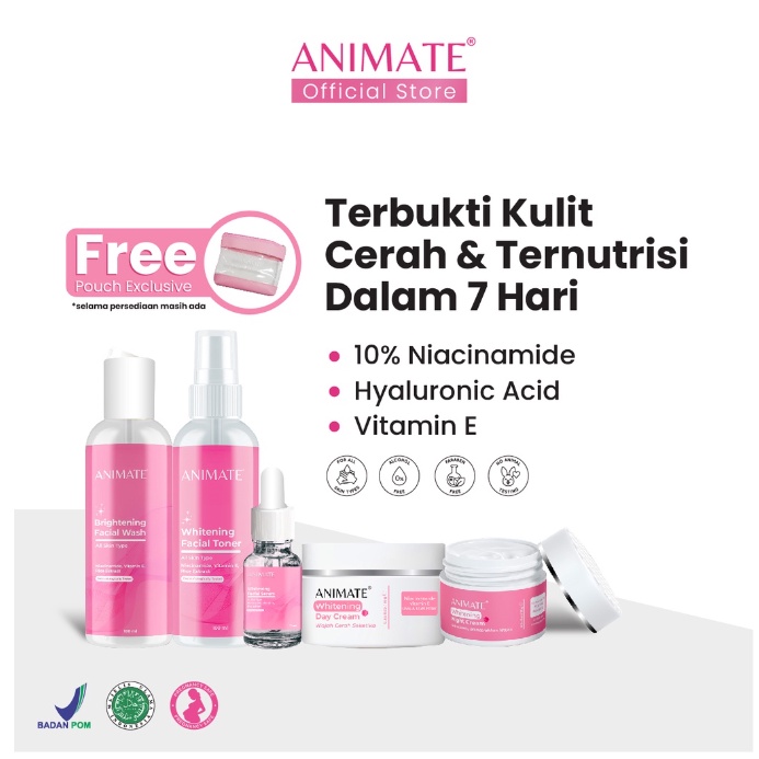 [FREE TAS] ANIMATE Glowing Barrier Acne Care &amp; Instant Whitening Series | Cream Pemutih Wajah