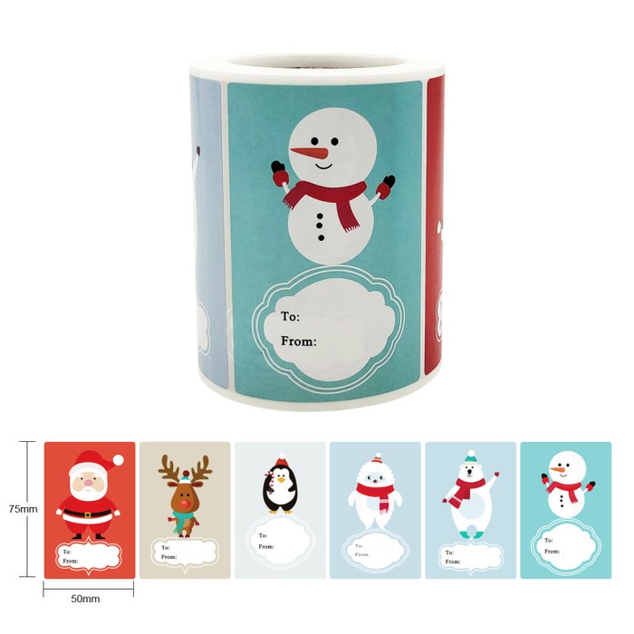 

Sticker Natal Tag Label Nama Bingkisan Merry Christmas Kotak 7,5 x 5 cm