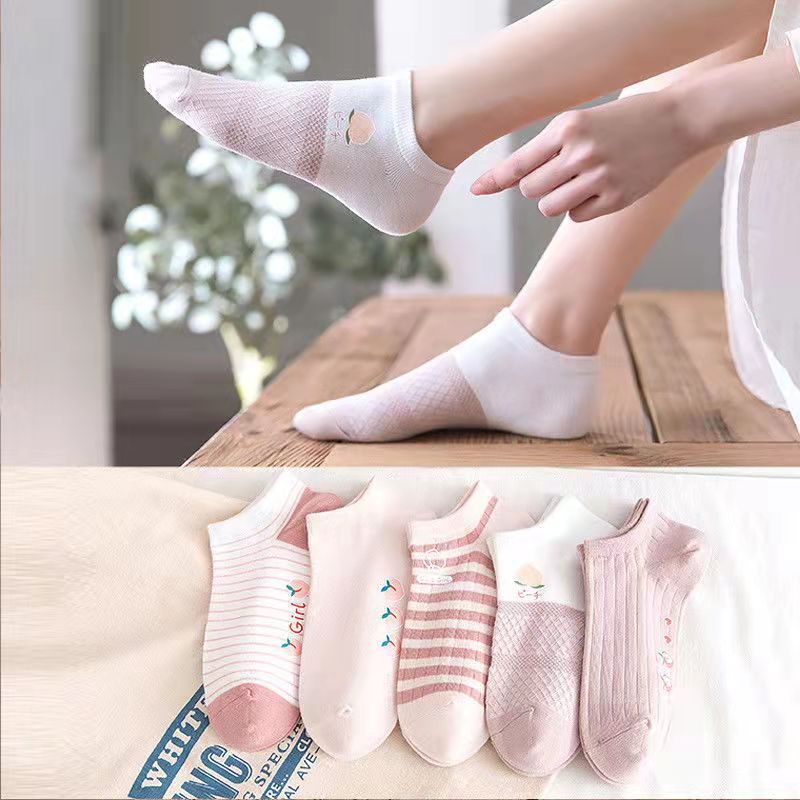 ☀ Sunly ☀ A256 Kaos Kaki Pink Peach Fashion Kekinian