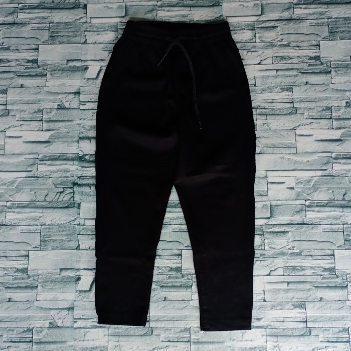 Qianbu/Celana Hitam polos Pria wanita premium Thrift premium preloved
