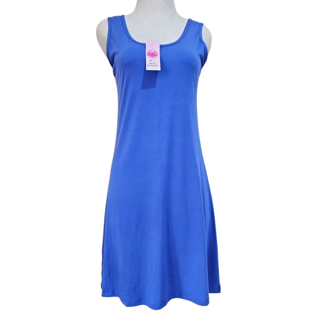 Singlet Jumbo Wanita Longdress Midi XXL Jumbo Tangtop Cewek Tali Lebar Premium Panjang Bahan Adem / Singlet Tunik Wanita Jumbo Size Super Soft Dalaman Gamis