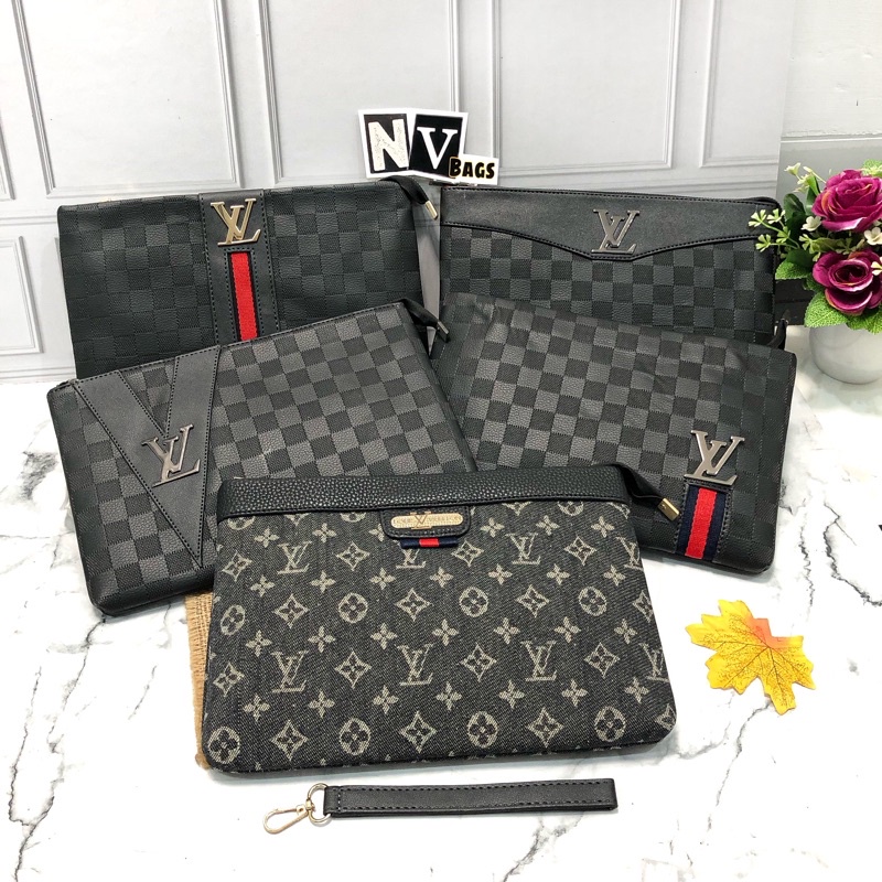 NVBags - CLUTCH SELEMPANG LV HITAM HANDBAG PRIA WANITA TAS FASHION MURAH