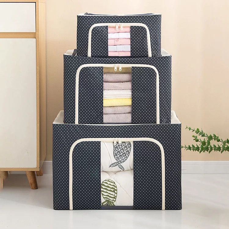 Storage Box Kotak Penyimpanan Serbaguna dengan Kerangka 24 L, 66L, 72L | Kotak Tempat Simpan Mainan Baju Sprei Serbaguna Kerangka