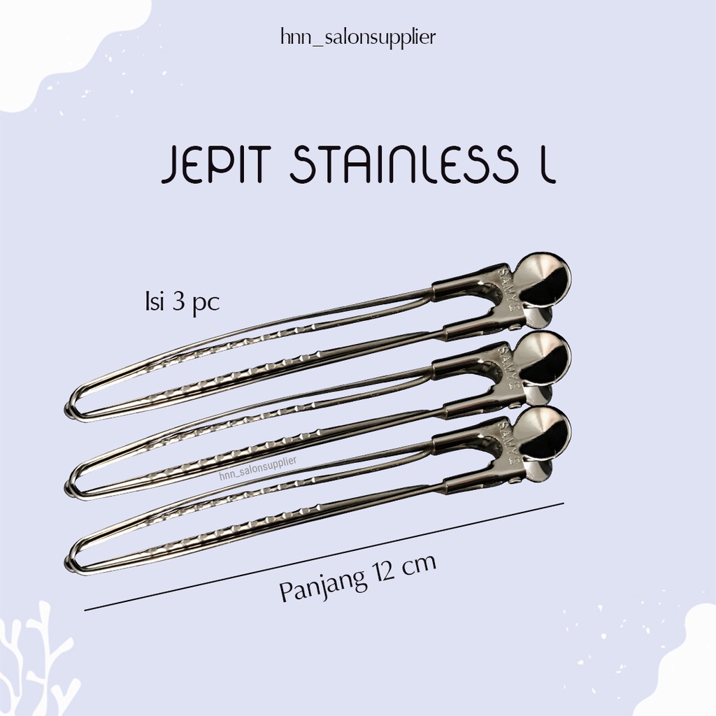 Jepit Bebek Stainless Stainles Stenlis Penjepit Rambut Salon