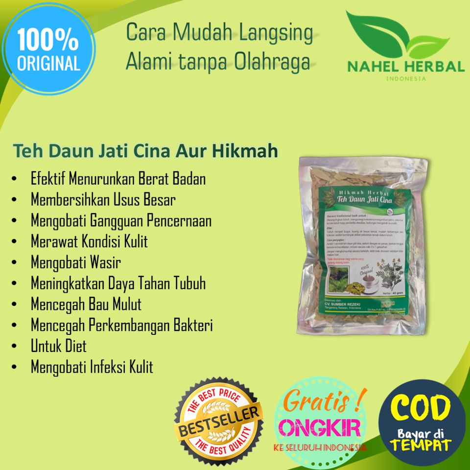 Obat Diet Ampuh Dalam 1 Minggu Bpom - Teh Daun Jati Cina Hikmah 40 Gr - Jamu Pelangsing  Wanita Hala