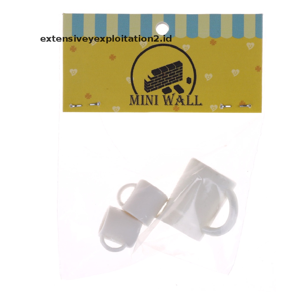 Mainan Miniatur Cangkir + Teko Teh / Kopi Skala 1: 12 Bahan Plastik Untuk Aksesoris Rumah Boneka
