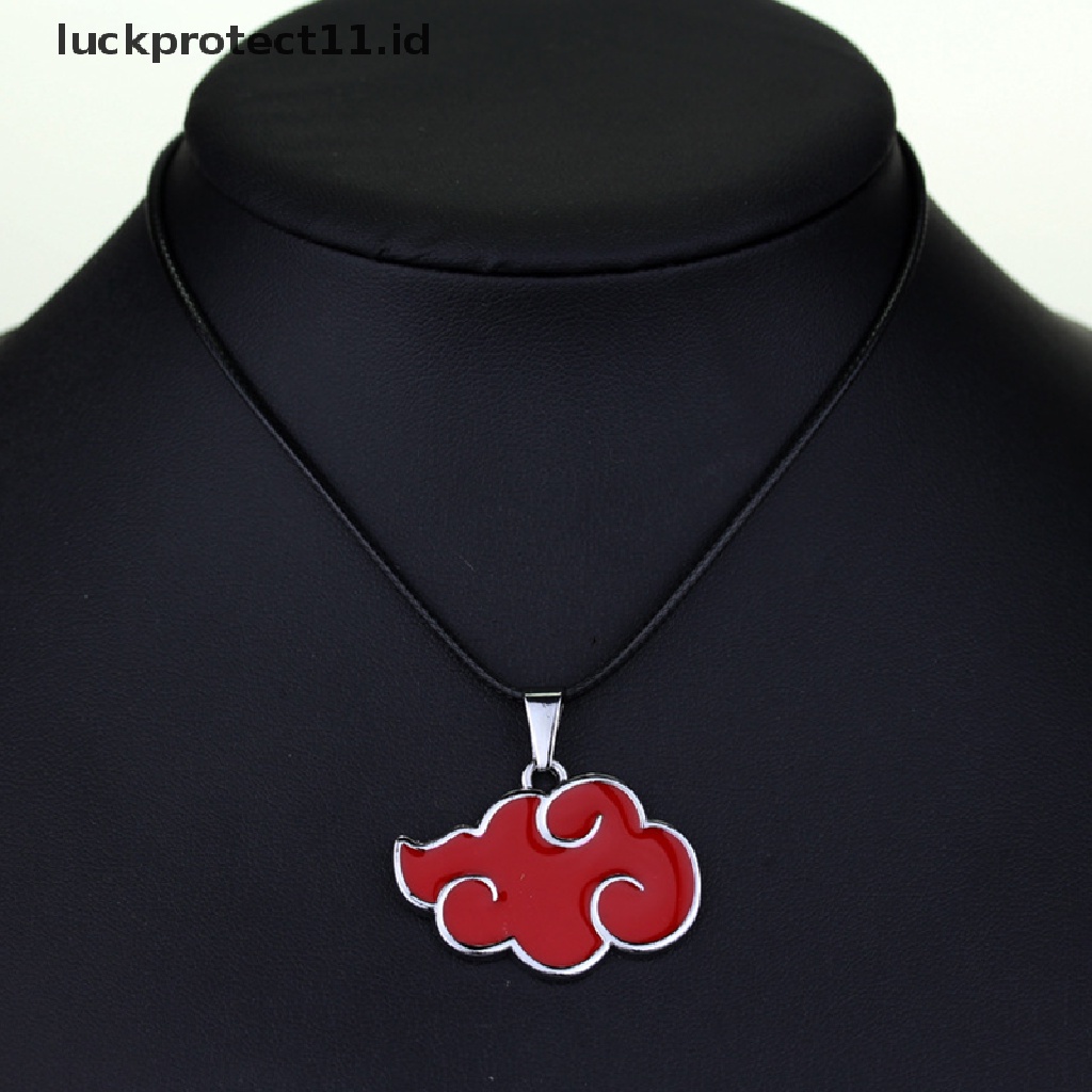 Kalung Liontin Bahan Metal Desain Anime Akatsuki Organisasi Awan Merah Gaya Jepang Untuk Unisex