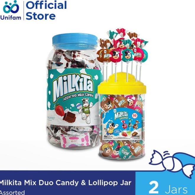 

Discount Milkita Mix Duo Candy Lollipop Jar /PERMEN LUNAK/PERMEN VIRAL/PERMEN MILO/PERMEN YUPI/PERMEN JADUL/PERMEN KARET