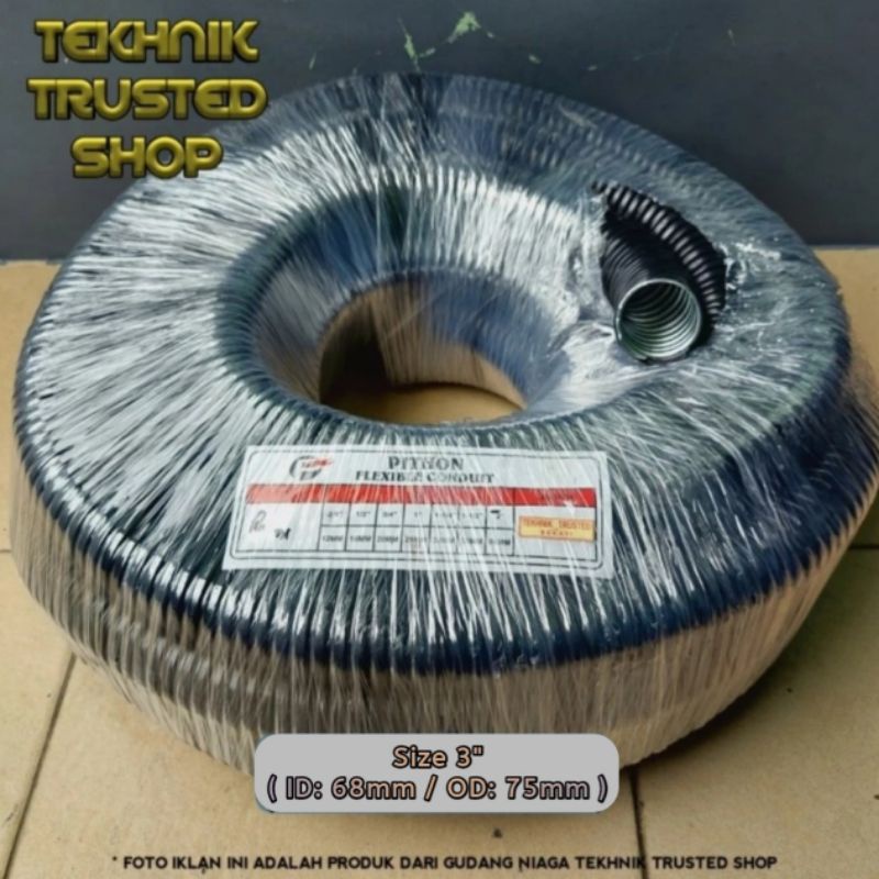 Conduit metal vinyl coated 3" ID 68mm 1 ROLL Flexible hose cable