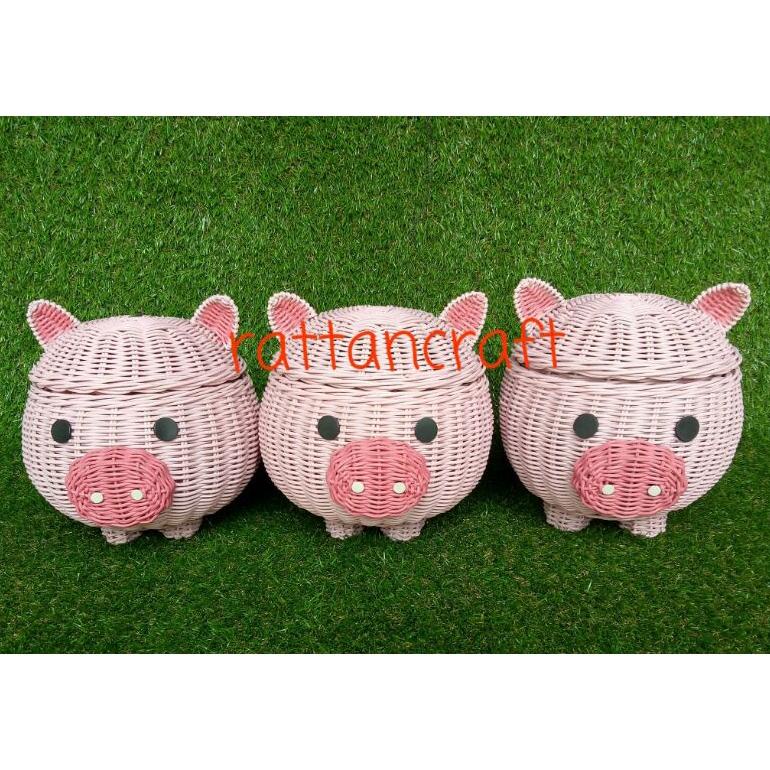 Keranjang Rotan Hampers/Keranjang Rotan Piggy/Keranjang rotan Karakter