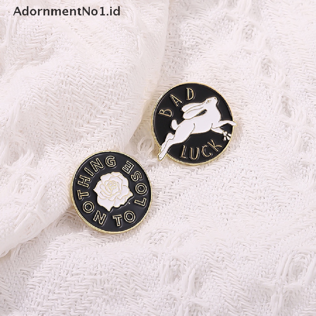 Bros Pin Enamel Desain Hewan 00mm AdornmentNo1 | Punk Warna Hitam Dan Putih Untuk Pakaian