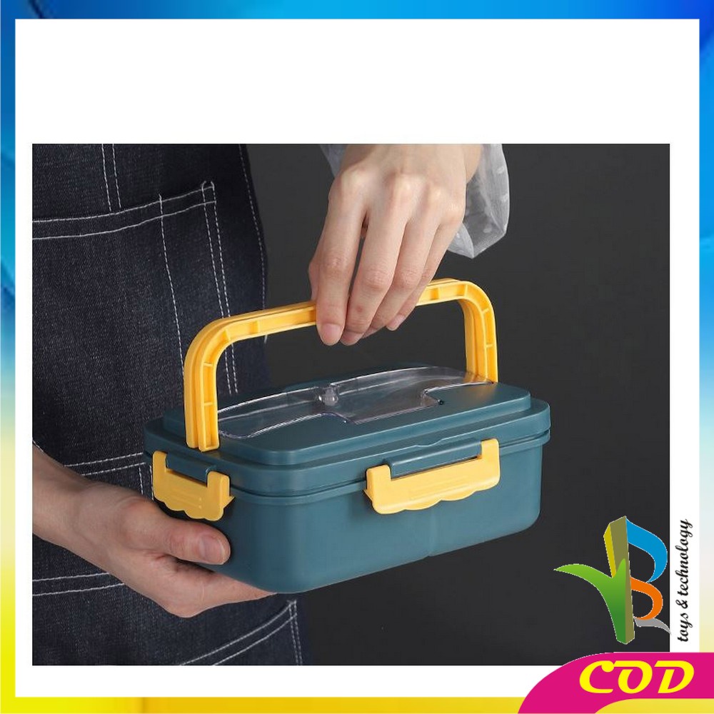 RB-C374 Lunch Box Set Sendok Sumpit Kotak Bekal Makan Wheat Straw Gandum Anti Tumpah / Kotak Makan Bahan Jerami Gandum BPA FREE