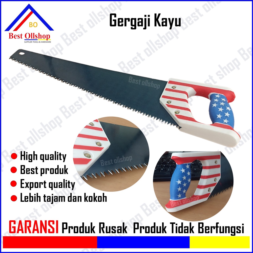 Gergaji Graji Kayu Gagang Fiber Lapis Karet Usa / Gergaji Kayu / Gergaji Gorok / Gergaji Potong Kayu Murah