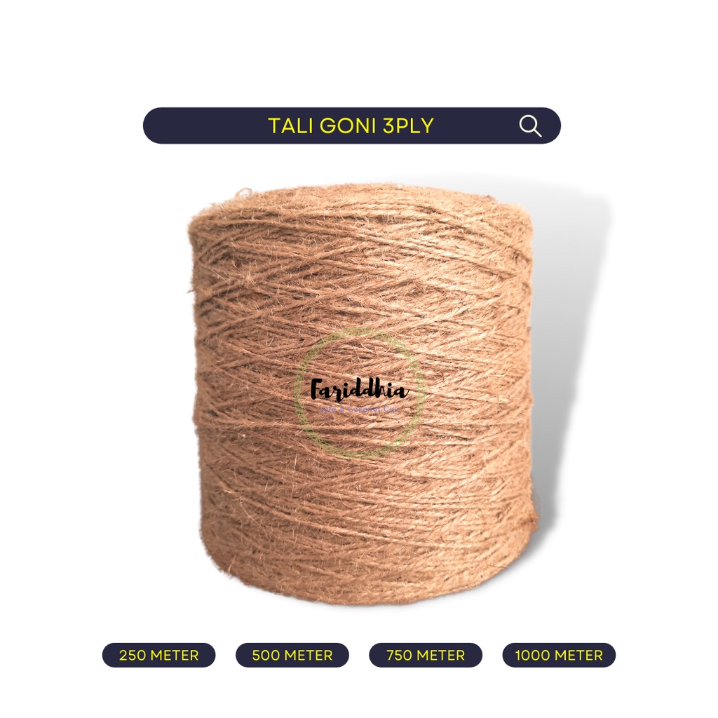 

Tali goni Tali rami Benang manila 3ply 2.5mm-3mm panjang 250 meter