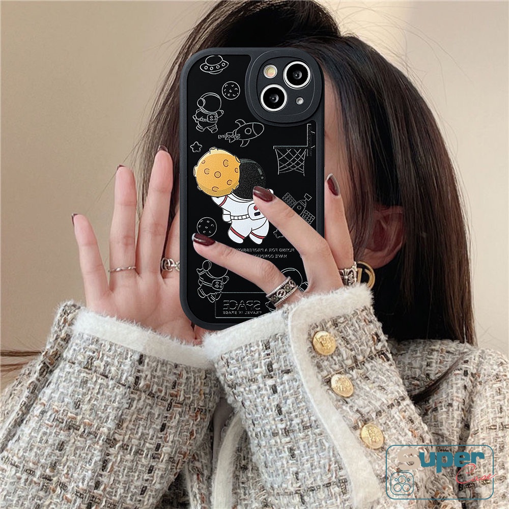 Case Untuk Realme C53 C55 C31 C25Y C35 C21Y C17 C15 C2 C12 C11 C20A C20 C30 C25s C21 C3 Gt5 6i 5i 9i 7i 6 6s 8 10 Pro+8i 5s 58 Kartun Lucu Astronot Trendy Merk NASA Soft Cover