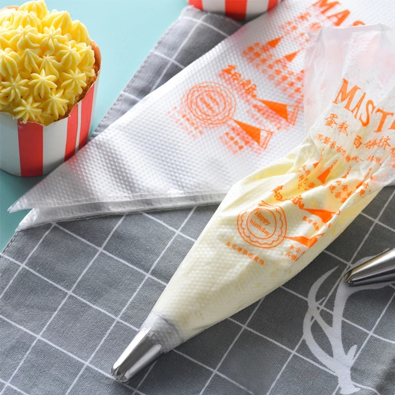 20pcs / Lot Kantong Pipa Icing Fondant Bahan Plastik Food Grade Sekali Pakai Untuk Dekorasi Kue