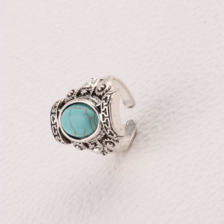 Cincin retro Gaya Eropa / Amerika Desain Elang Hias emerald Untuk Pria