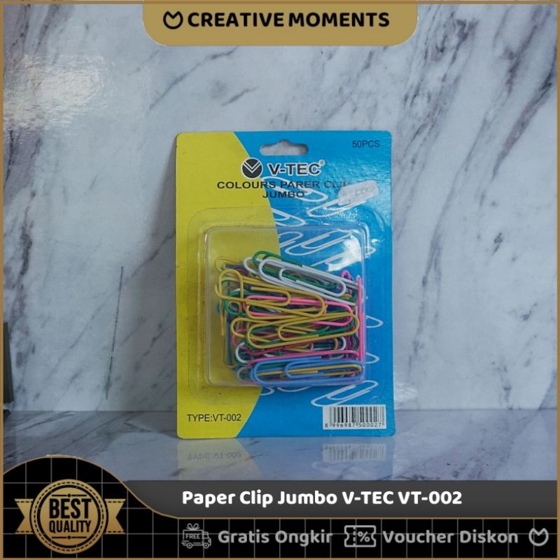 

Paper Clip Jumbo Warna Warni V-TEC 002