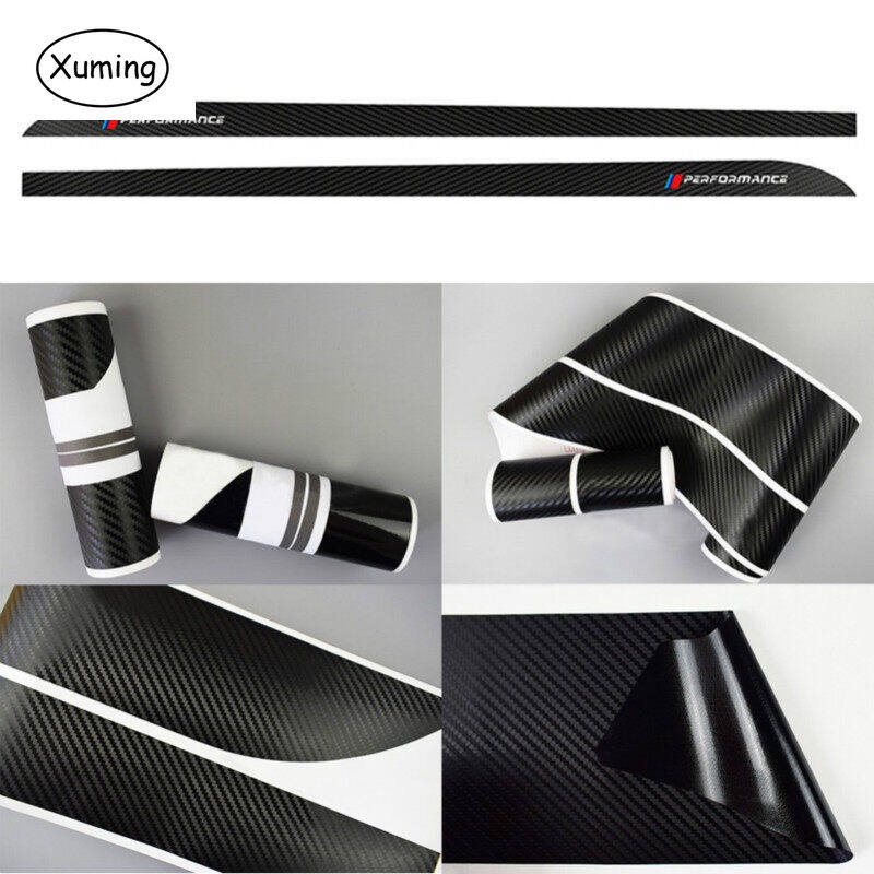 Xuming 2Pcs Stiker Strip Samping Mobil 205CM Untuk BMW E90 E92 E93 F20 F21 F30 F31 F32 F33 F34 F15 F01 F11 F30 F02