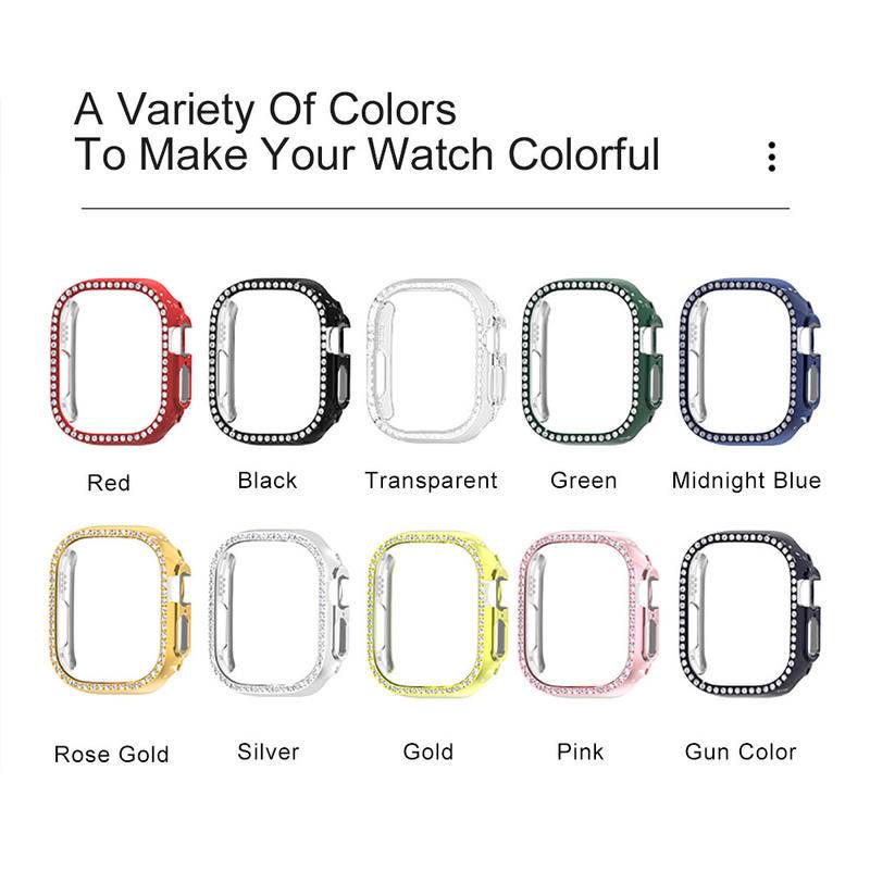 Casing Pelindung Apple Watch Ultra 49mm Shockproof Aksen Berlian Imitasi