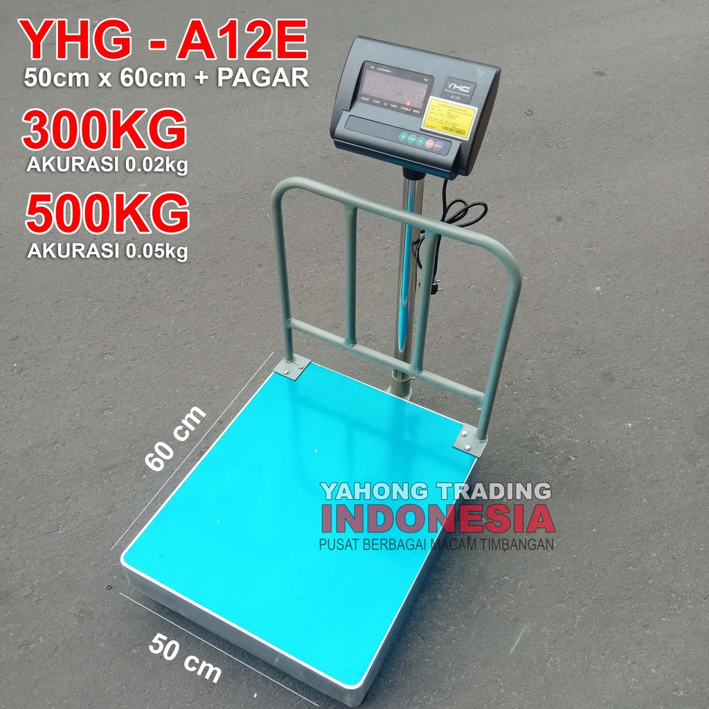 Timbangan Barang Digital YHG A12E 50cm x 60cm 300kg 500kg