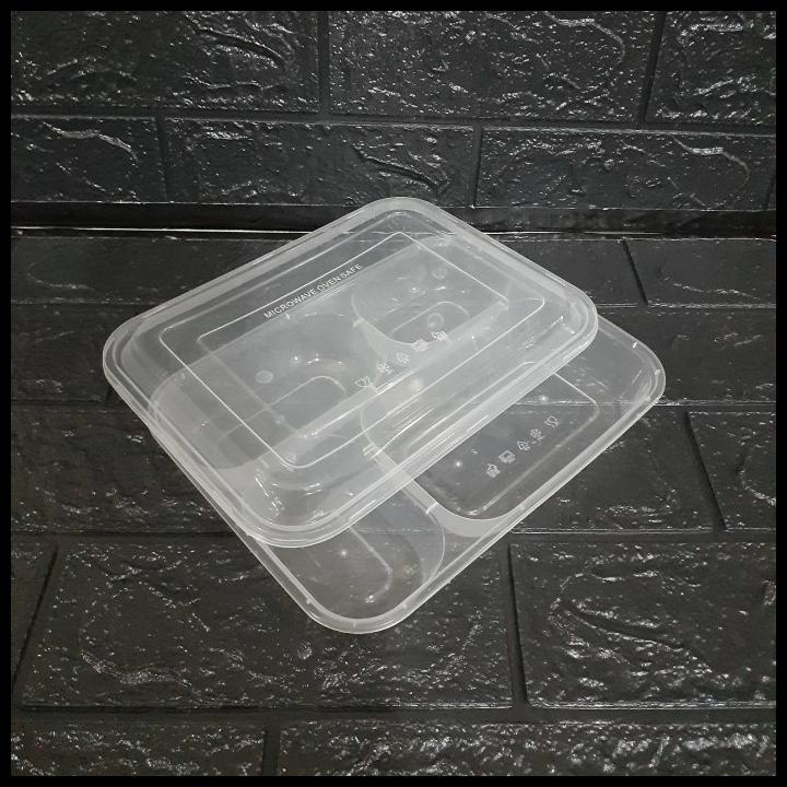 Box Nasi Plastik Transfaran/ Tempat Nasi Bento Skat 4