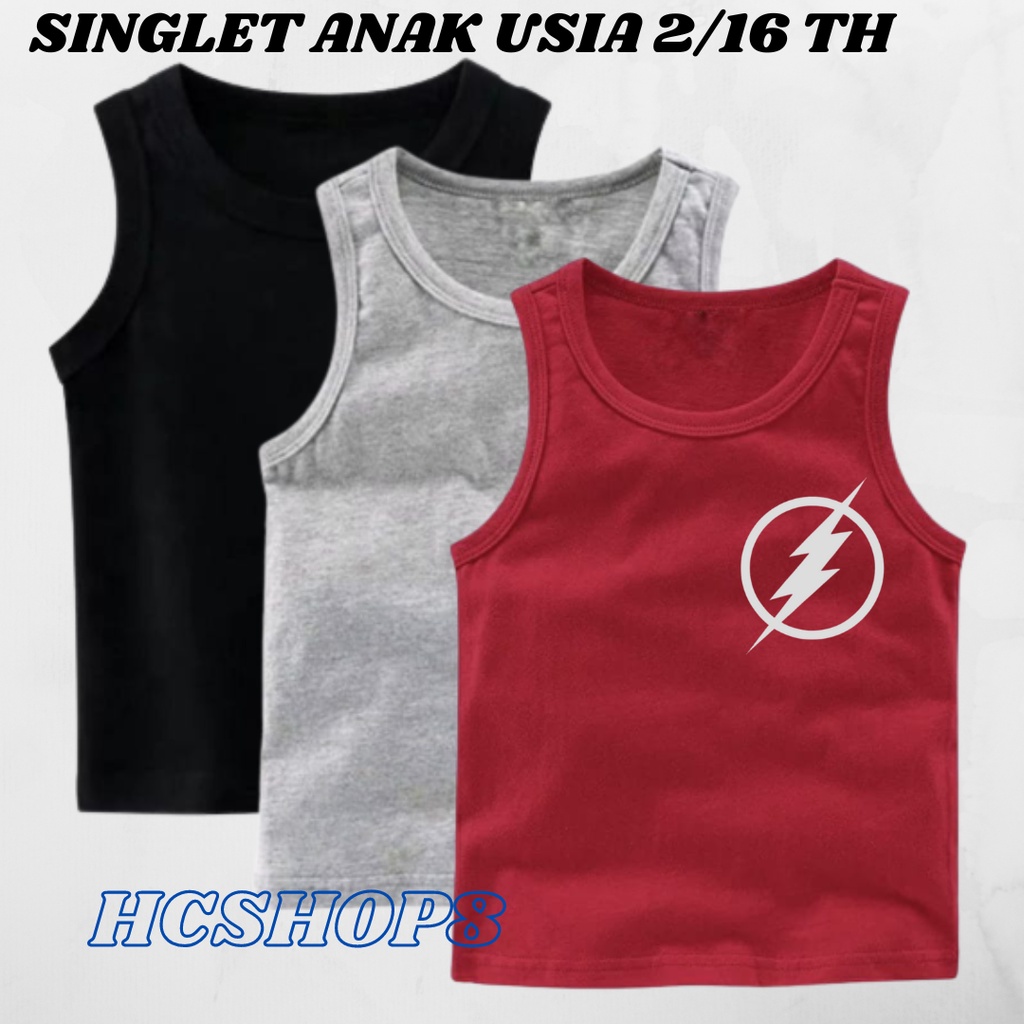 Baju Singlet PETIR Anak usia 2-16 Tahun kaos Singlet Anak Unisex Anak Dalaman Anak Tanktop Ank